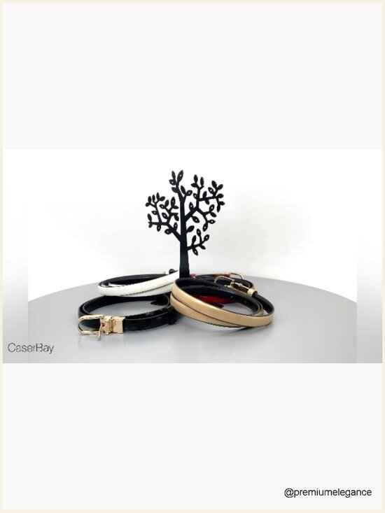 Reversible Skinny Patent Leather Belt Gold Buckle 0.5\